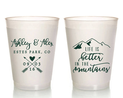 Mountain Wedding Frosted Cup Design #1651