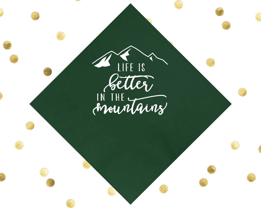 Mountain Colorado Wedding Beverage Napkins #1651