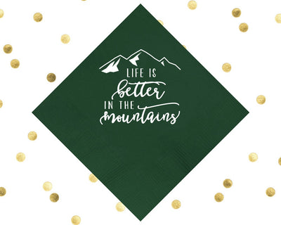 Mountain Colorado Wedding Beverage Napkins #1651