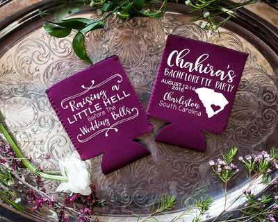 Raising A Little Hell Bachelorette Neoprene Can Coolers #1653