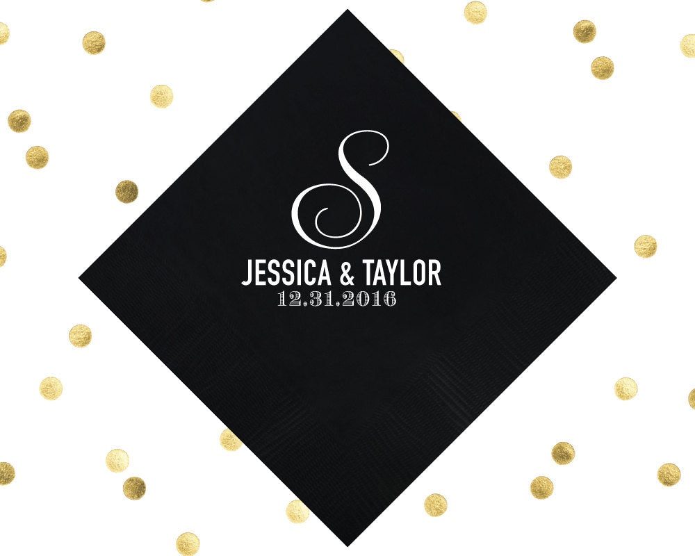 Personalized Monogram Event Beverage Napkins #1626