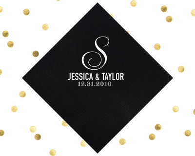 Personalized Monogram Event Beverage Napkins #1626