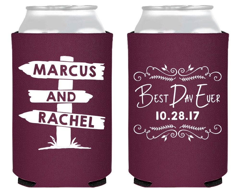Best Day Ever Neoprene Wedding Can Coolers, #1655