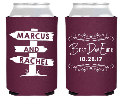 Best Day Ever Neoprene Wedding Can Coolers, #1655