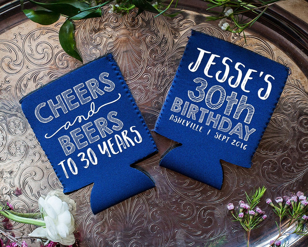 Birthday Party Cheers and Beers Neoprene Can Coolers #1656