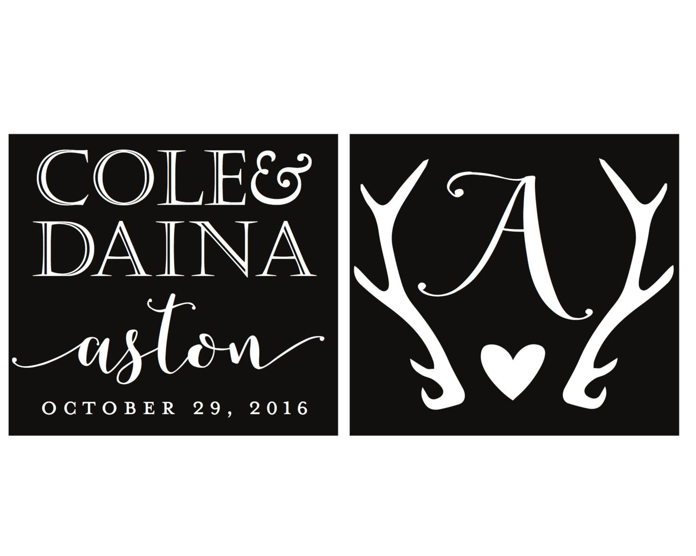 Rustic Wedding Antler Neoprene Can Coolers, #1658