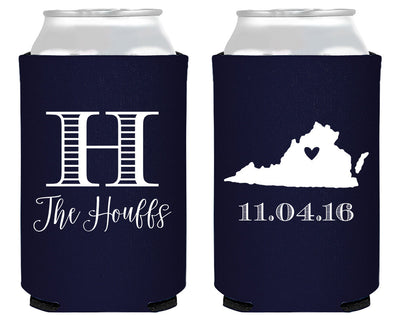 State Wedding Neoprene Can Coolers #1662