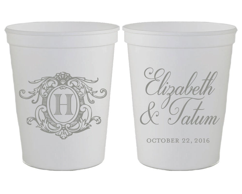 Elegant Monogrammed Stadium Cups #1663