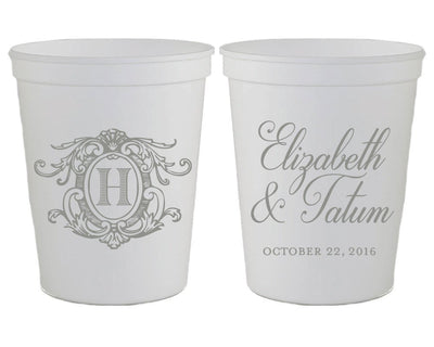 Elegant Monogrammed Stadium Cups #1663