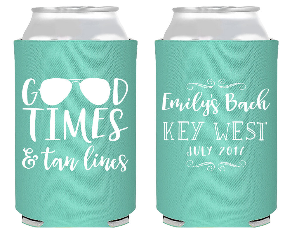 Good Times & Tan Lines Beach Can Coolers #1664
