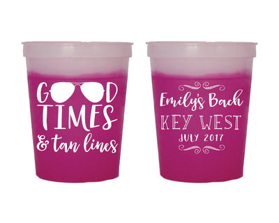 Good Times and Tan Lines Bachelorette Mood Cup Design #1664