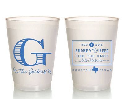 Tied the Knot Wedding Frosted Cups 1667
