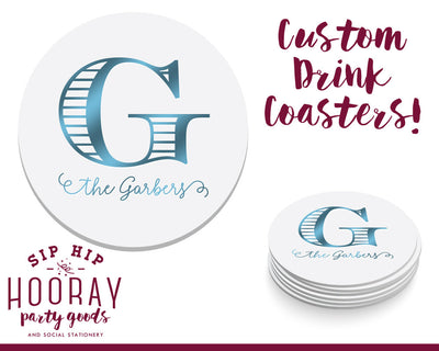 Custom Monogram Drink Coasters #1667