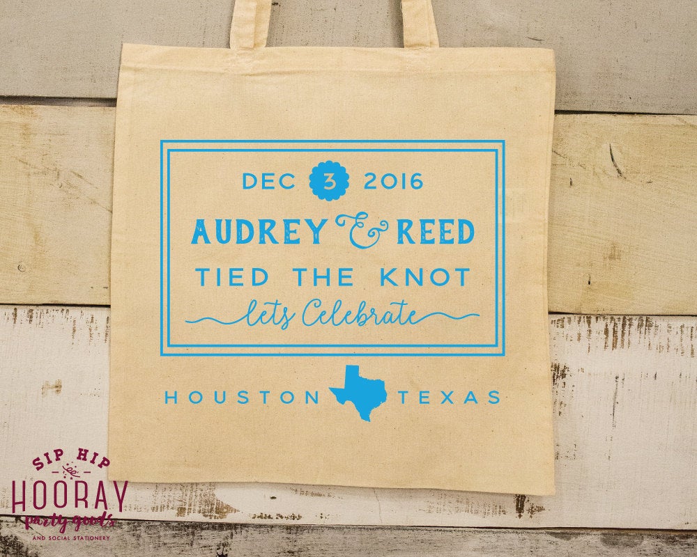 Tied The Knot Custom Wedding Tote Bag Design #1667