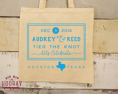 Tied The Knot Custom Wedding Tote Bag Design #1667