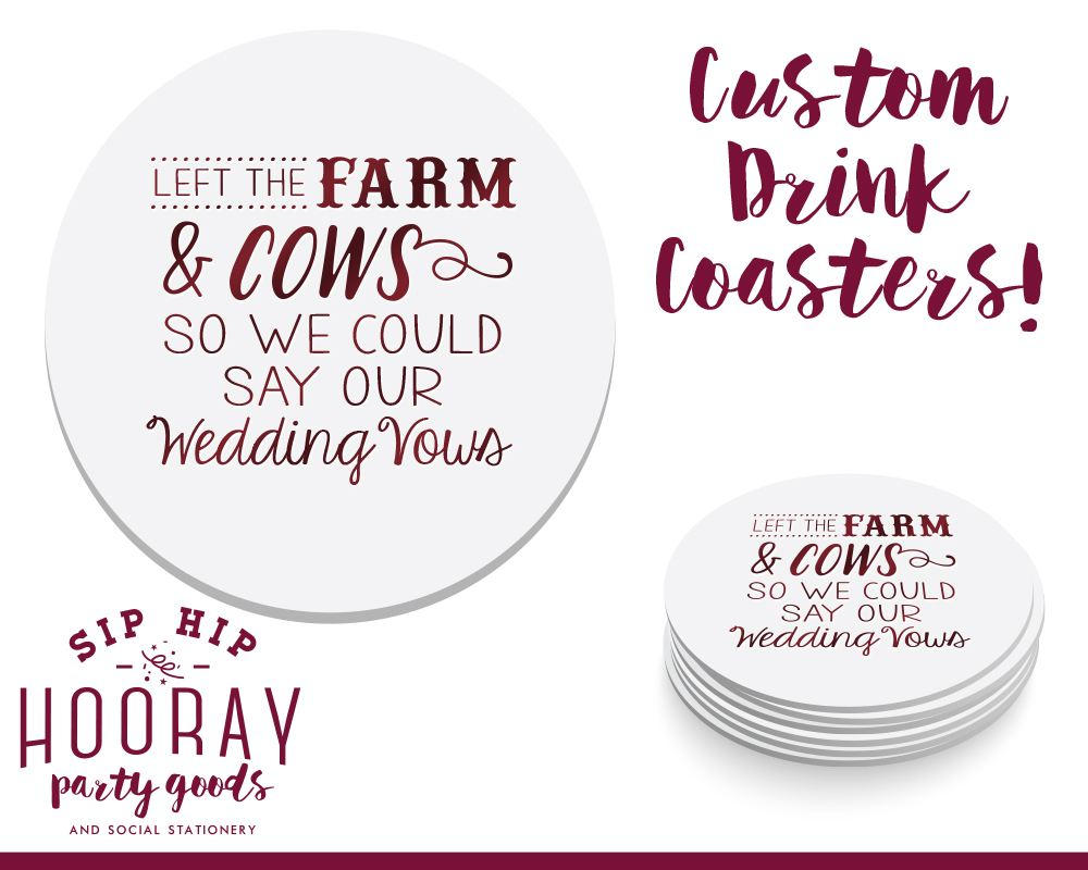 Country Wedding Coaster Design #1682