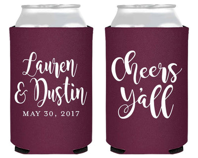 Cheers Ya'll Wedding Neoprene Can Coolers #1684