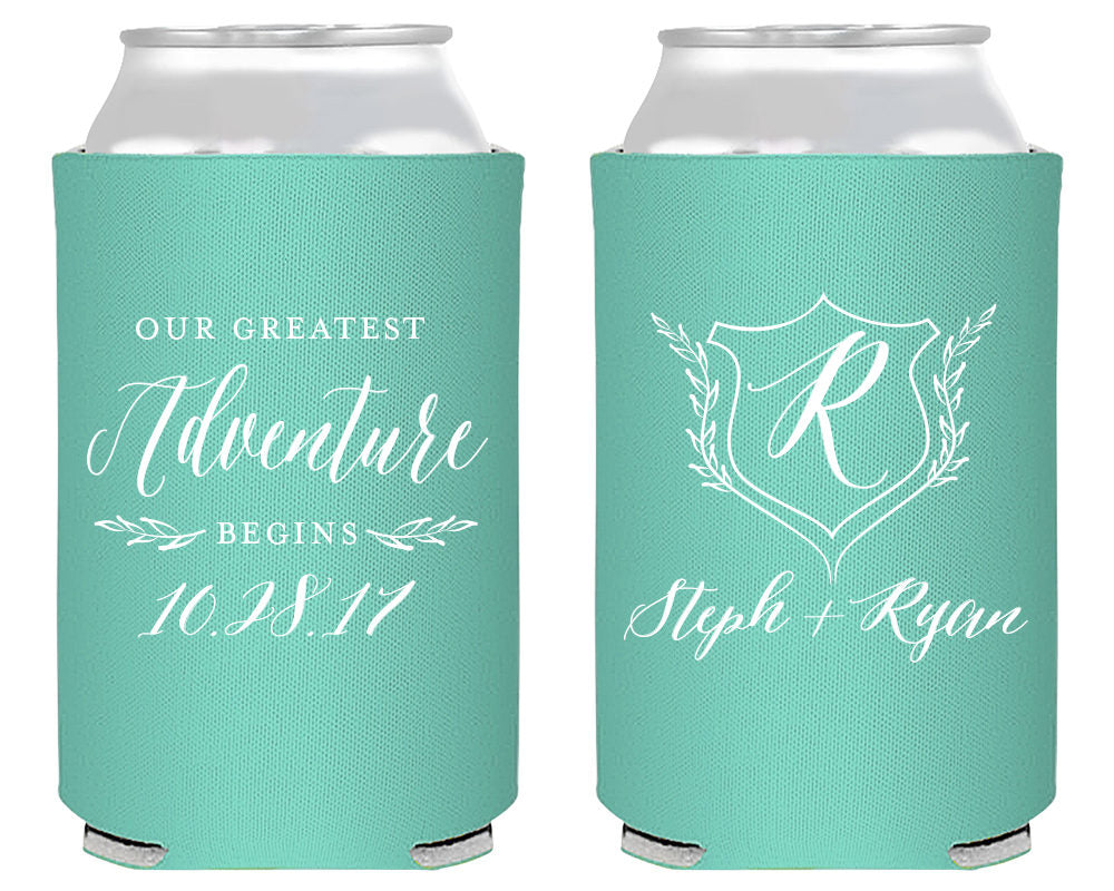 Our Greatest Adventure Wedding Can Coolers #1688