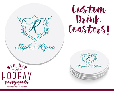 Our Greatest Adventure Wedding Crest Coaster Design #1688