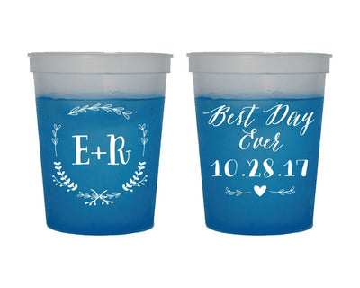 Best Day Ever Monogrammed Color Changing Mood Cup Design #1689