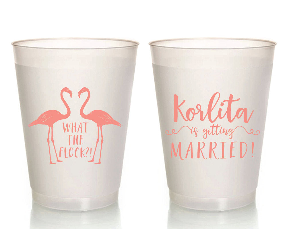 Flamingo Bachelorette Party Frosted Cups #1671
