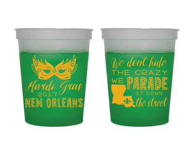 Mardi Gras Color Changing Cups #175