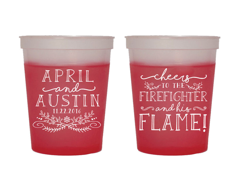 Firefighter Wedding Color Changing Cups #1574