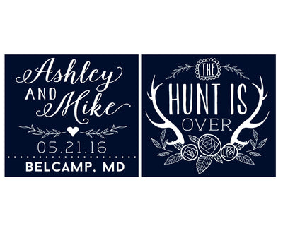 The Hunt is Over Floral Antler Can Cooler Design #1579