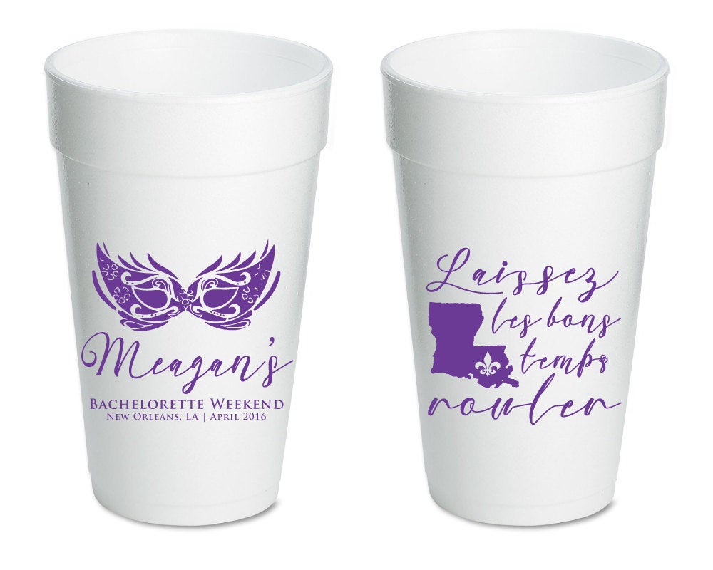 NOLA Bachelorette Frosted Plastic Cups, #1404