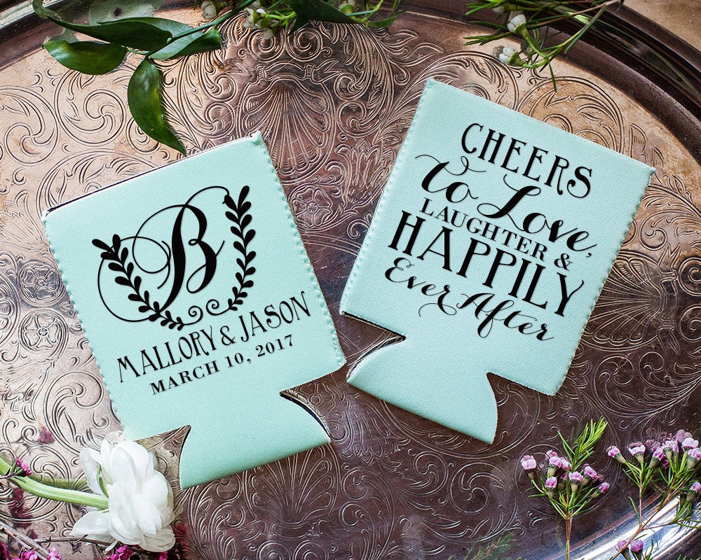 Cheers to Love Laughter and Happily Ever After Neoprene Can Coolers, #1072