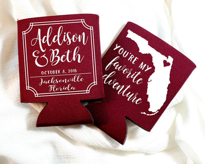 You're My Favorite Adventure State Wedding Can Coolers #1512