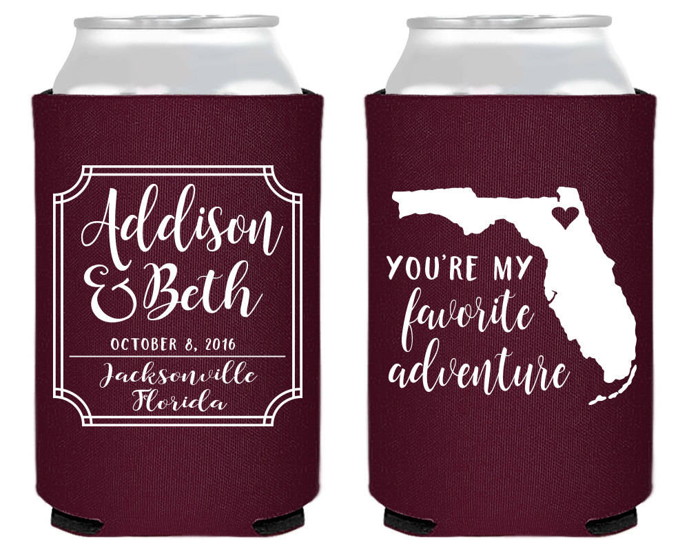 You're My Favorite Adventure State Wedding Can Coolers #1512