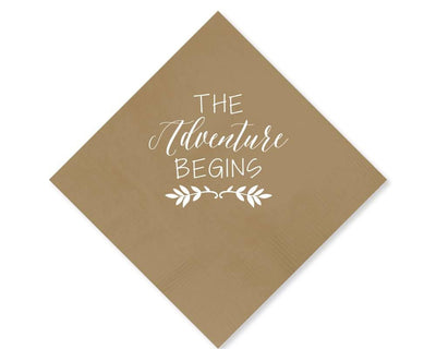The Adventure Begins Cocktail Napkin Design #1680