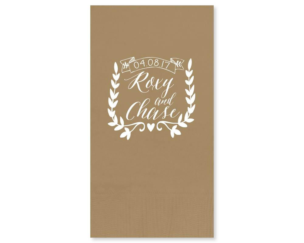 Custom Monogram Wedding Guest Towel Napkin Design #1680