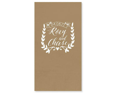 Custom Monogram Wedding Guest Towel Napkin Design #1680