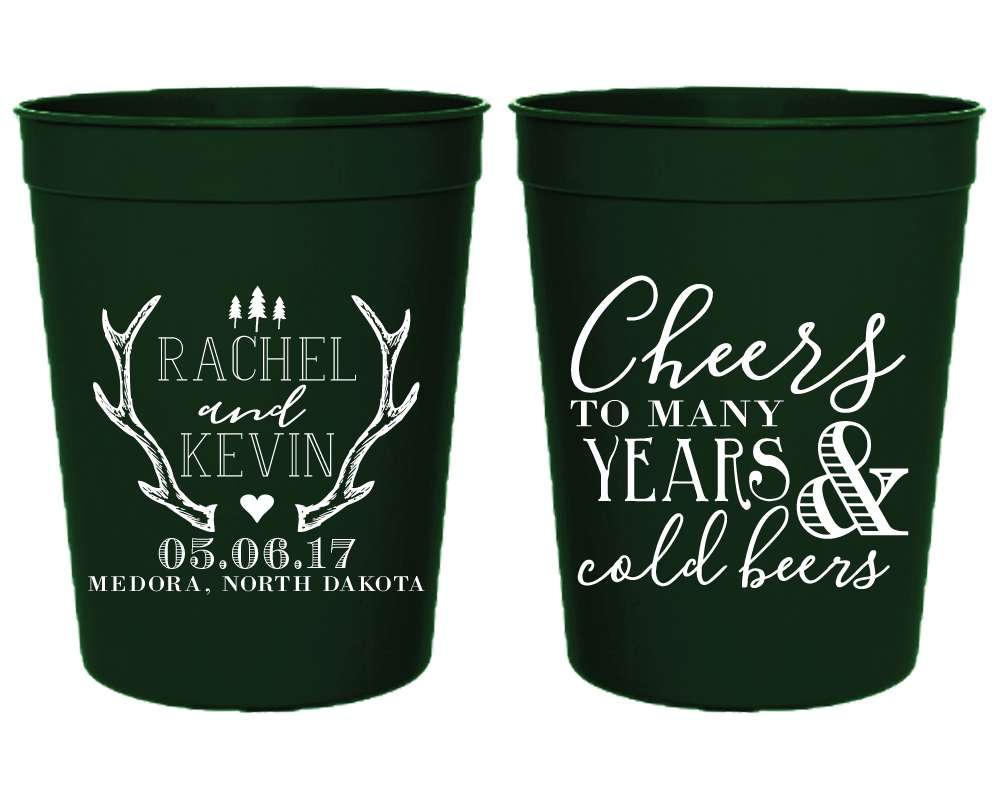 Rustic Cheers To Many Years Stadium Cup Design #1681