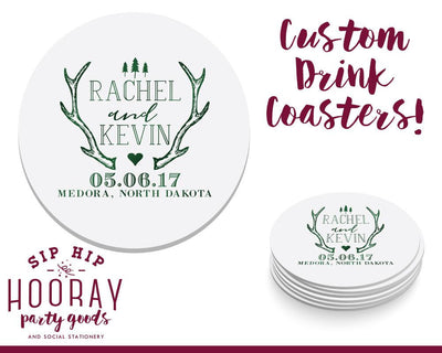 Cheers To Many Years Wedding Drink Coasters #1681