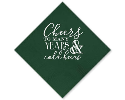 Cheers to Many Years Cocktail Napkin Design #1681