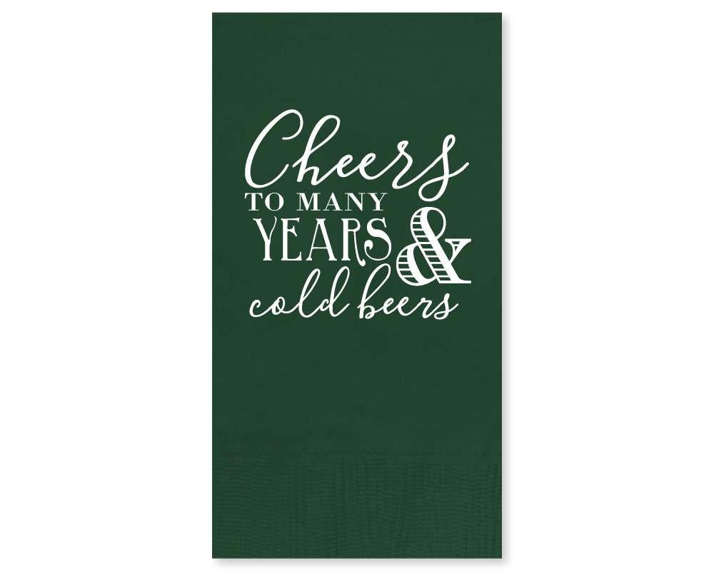 Cheers to Many Years Cocktail Guest Towel Design #1681