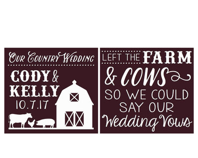 Neoprene Country Barn Wedding Can Coolers #1682