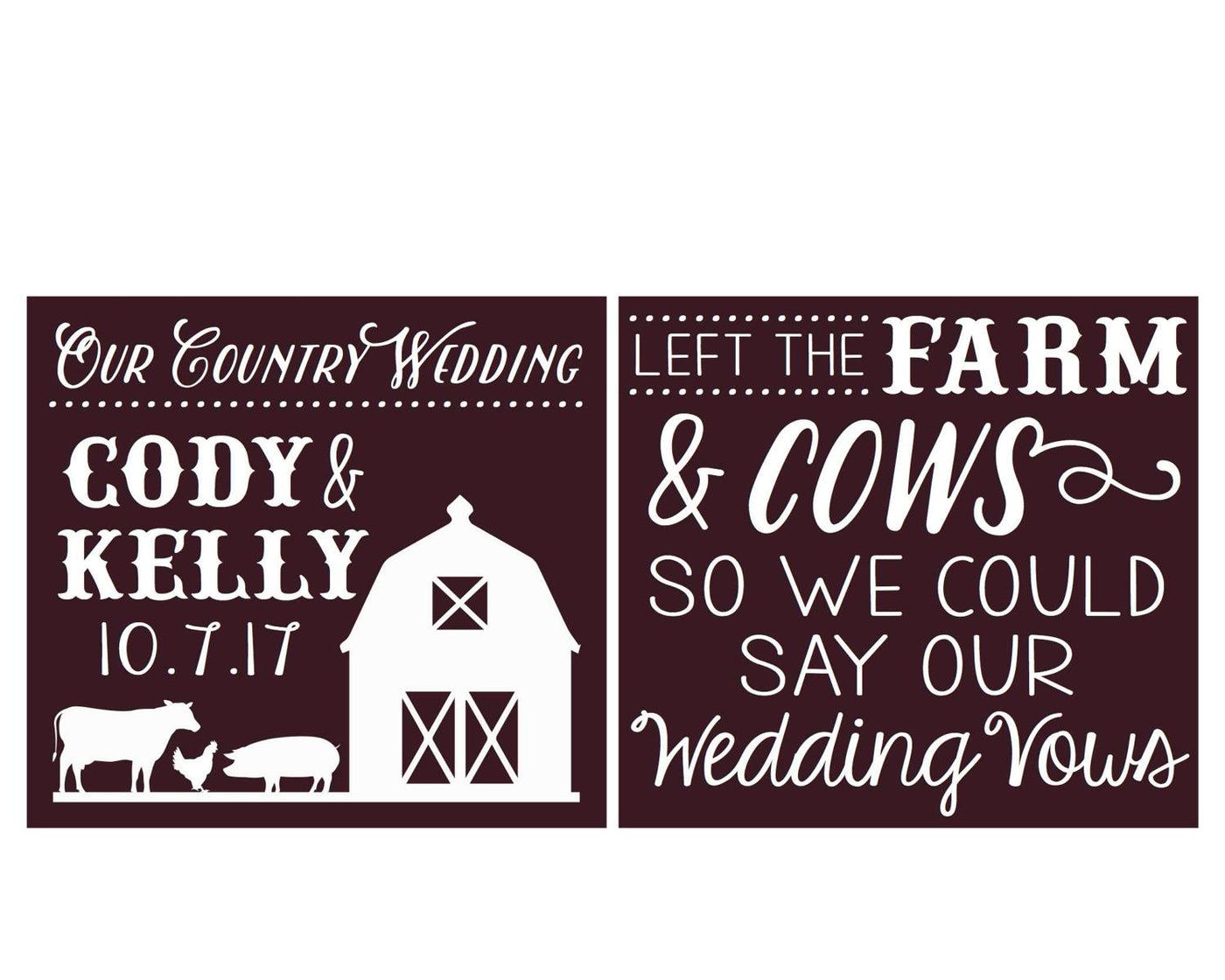 Country Wedding Can Cooler Design #1682