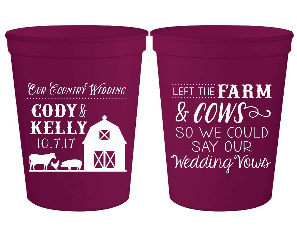 Our Country Wedding Stadium Cups #1682
