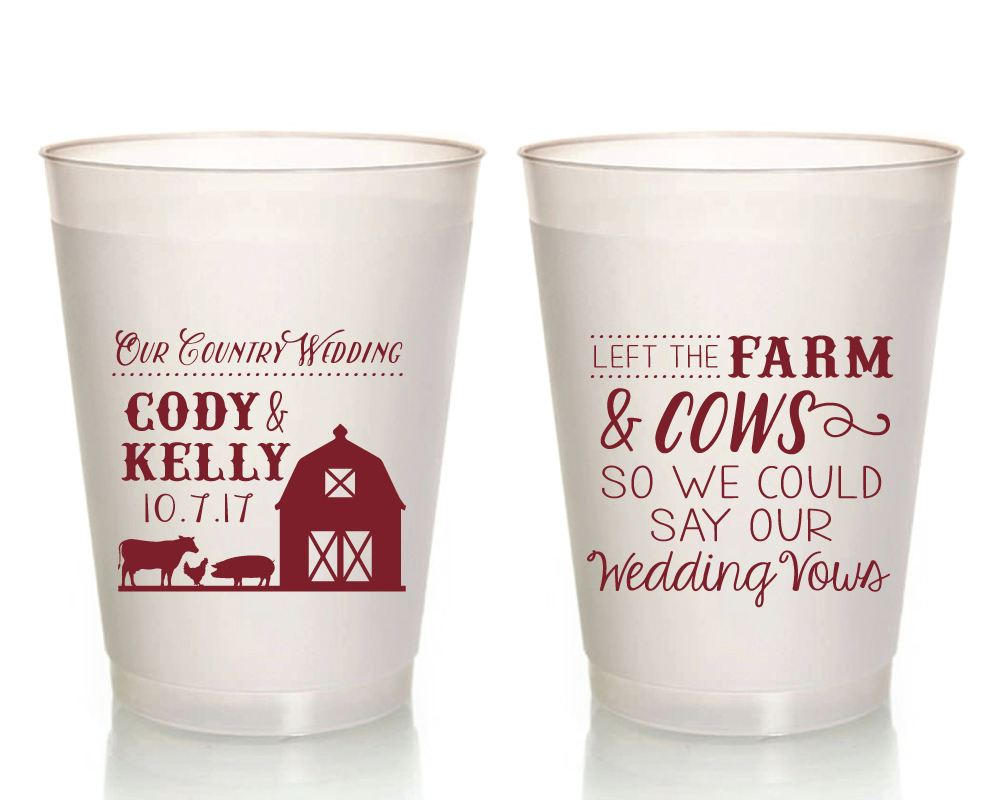 Our Country Wedding | Left The Cows Frosted Cup #1682