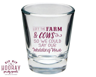Country Wedding Shot Glass Design #1682