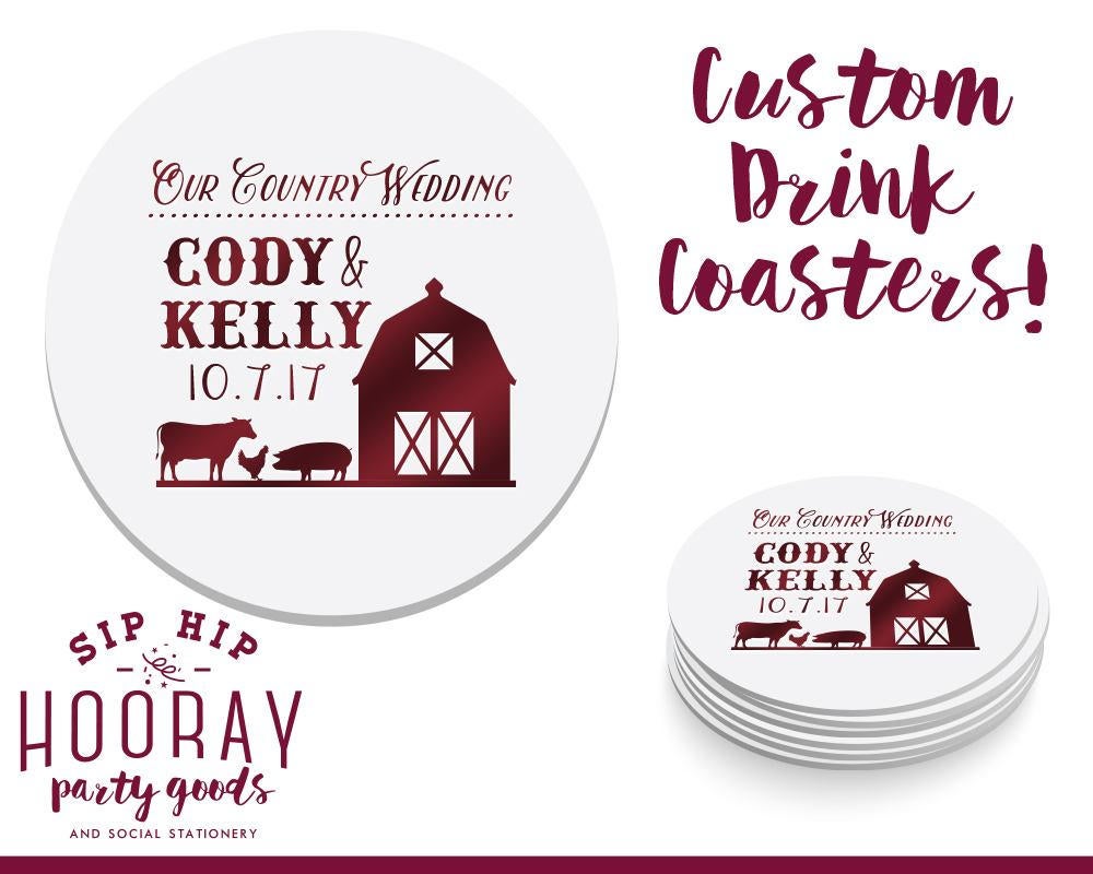 Farm Wedding Coaster Design #1682
