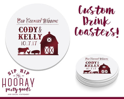 Farm Wedding Coaster Design #1682