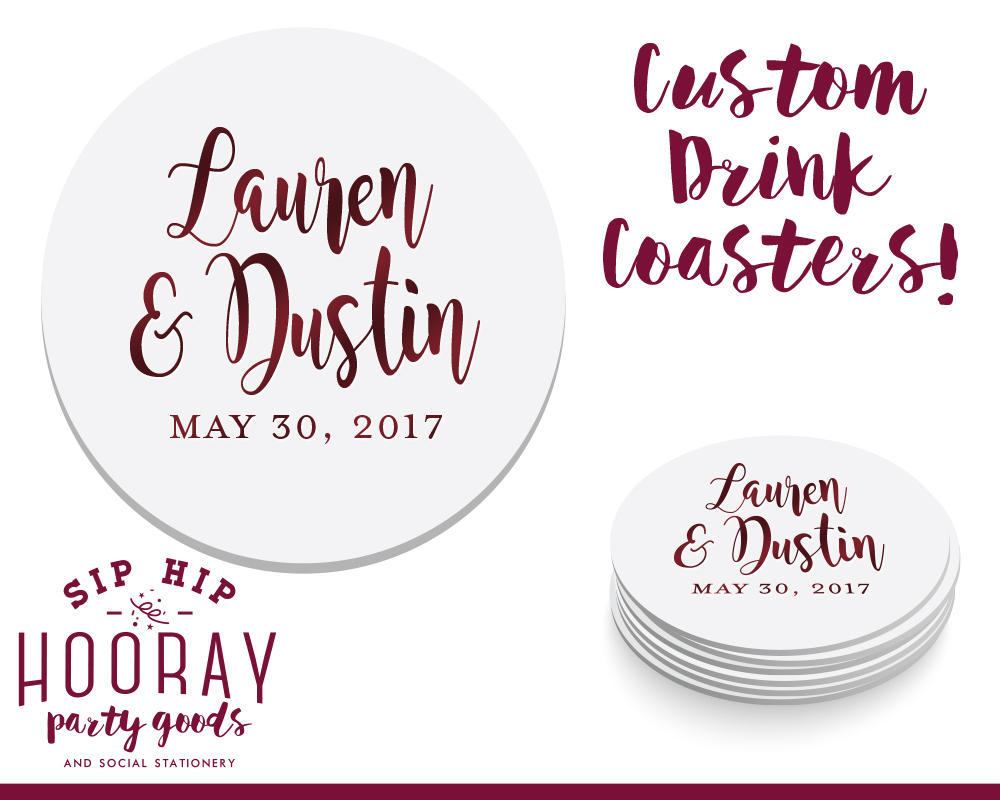 Personalized Wedding Drink Coasters #1684
