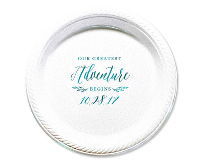 The Adventure Begins | Shield Monogram 7" Cake Plates #1688