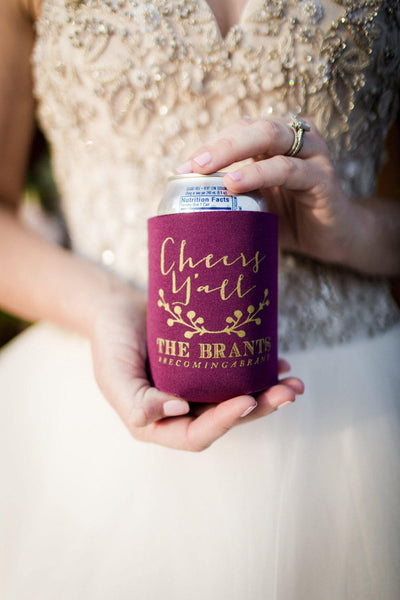 Cheers Ya'll Wedding Can Coolers #1024