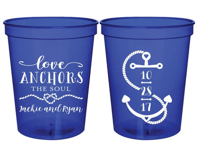 Love Anchors the Soul Nautical Stadium Cup Design #1714
